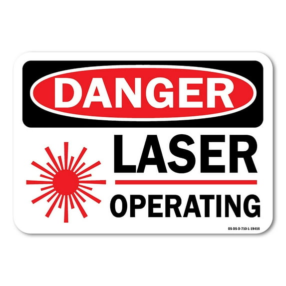 OSHA Danger Decal - Laser Operating with Graphic | Decal | Protect Your Business, Work Site, Warehouse & Shop Area | Made in the USA