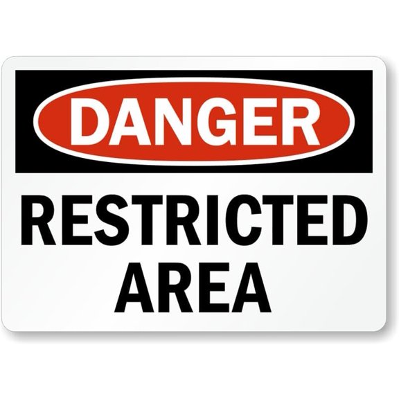 OSHA Danger Restricted Area Sign: Restricted Area Man Cave Garage Shop Bar Restaurant Home Decor Metal Sign, 12" x 8"