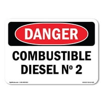 OSHA Danger Sign - #2 Diesel Fuel Spanish | Decal | Protect Your Business, Construction Site, Warehouse & Shop Area | Made in The USA