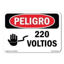 OSHA Danger Sign - 220 Volts Spanish | Decal | Protect Your Business, Construction Site, Warehouse & Shop Area | Made in The USA