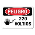 thumbnail image 1 of OSHA Danger Sign - 220 Volts Spanish | Plastic Sign | Protect Your Business, Construction Site, Warehouse & Shop Area |  Made in The USA, 1 of 5