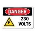 thumbnail image 1 of OSHA Danger Sign - 230 Volts | Plastic Sign | Protect Your Business, Construction Site, Warehouse & Shop Area |  Made in The USA, 1 of 5