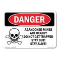 thumbnail image 1 of OSHA Danger Sign - Abandoned Mine Deadly Do Not Get Trapped | Decal | Protect Your Business, Construction Site, Shop Area |  Made in The USA, 1 of 5