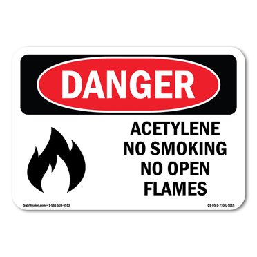 OSHA WARNING Sign - Flammable Gas No Smoking No Open Flames No Sparks ...