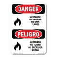 thumbnail image 1 of OSHA Danger Sign - Acetylene No Smoking No Open Flames | Plastic Sign | Protect Your Business, Construction Site, Warehouse & Shop Area |  Made in The USA, 1 of 5