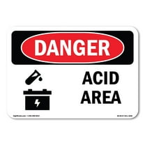 OSHA Danger Sign - Acid Area | Decal | Protect Your Business, Construction Site, Warehouse & Shop Area |  Made in The USA