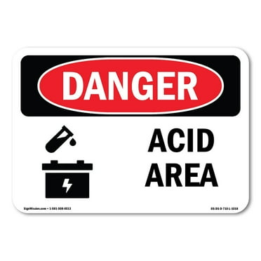 OSHA Danger Sign - Acid Area | Decal | Protect Your Business, Construction Site, Warehouse & Shop Area |  Made in The USA
