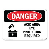 OSHA Danger Sign - Acid Area Eye Protection Required | Plastic Sign | Protect Your Business, Construction Site, Warehouse & Shop Area |  Made in The USA