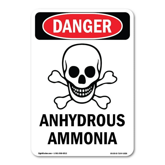 OSHA Danger Sign -  Anhydrous Ammonia | Decal | Protect Your Business, Construction Site, Warehouse & Shop Area |  Made in The USA