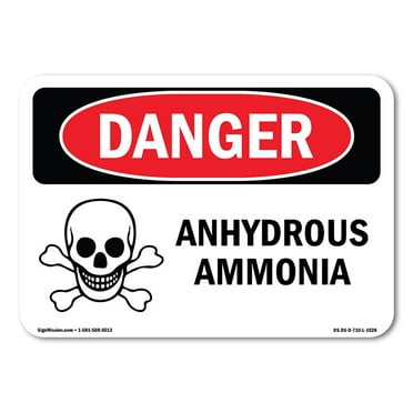 OSHA Danger Sign - Anhydrous Ammonia | Plastic Sign | Protect Your Business, Construction Site, Warehouse & Shop Area |  Made in The USA