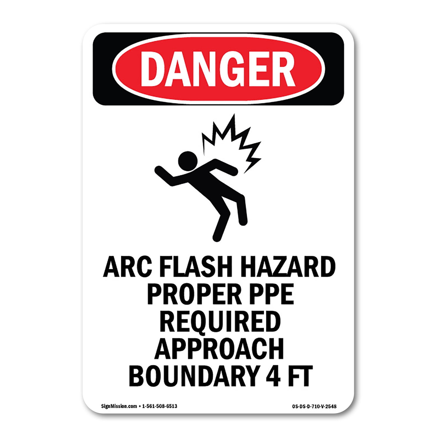 OSHA Danger Sign - Arc Flash Hazard Proper | Plastic Sign | Protect ...