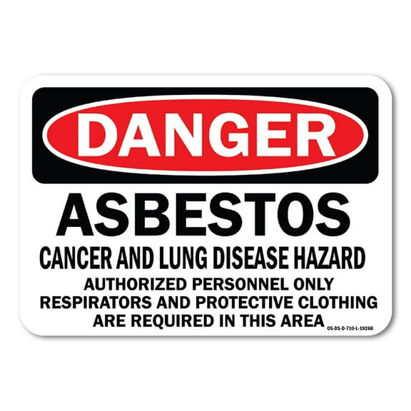 OSHA Danger Sign - Asbestos Cancer and Lung Disease Hazard | Plastic Sign | Protect Your Business, Work Site, Warehouse & Shop Area |  Made in the USA
