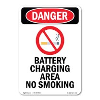 OSHA Danger Sign -  Battery Charging Area | Decal | Protect Your Business, Construction Site, Warehouse & Shop Area |  Made in The USA