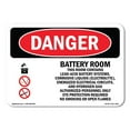 thumbnail image 1 of OSHA Danger Sign - Battery Room Authorized Personnel Only | Plastic Sign | Protect Your Business, Construction Site, Shop Area |  Made in The USA, 1 of 5
