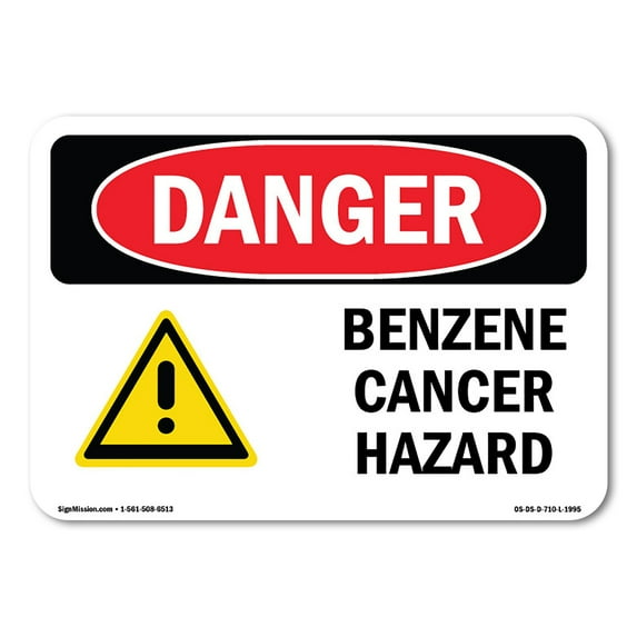 OSHA Danger Sign - Benzene Cancer Hazard | Decal | Protect Your Business, Construction Site, Warehouse & Shop Area | Made in The USA