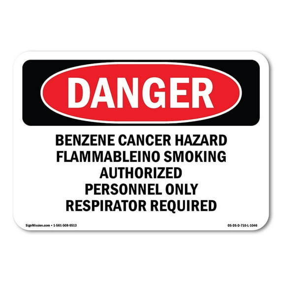 OSHA Danger Sign - Benzene | Decal | Protect Your Business, Construction Site, Warehouse & Shop Area | Made in The USA