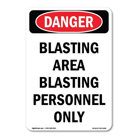OSHA Danger Sign -  Blasting Area Blasting Personnel Only | Plastic Sign | Protect Your Business, Construction Site, Shop Area |  Made in The USA
