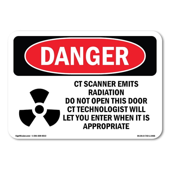 OSHA Danger Sign - CT Scanner Emits Radiation Do | Plastic Sign | Protect Your Business, Construction Site, Warehouse & Shop Area |  Made in The USA