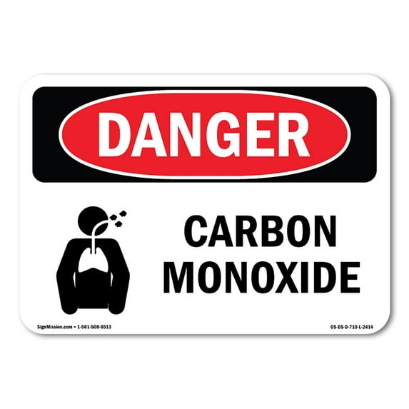 OSHA Danger Sign - Carbon Monoxide | Decal | Protect Your Business, Construction Site, Warehouse & Shop Area | Made in The USA