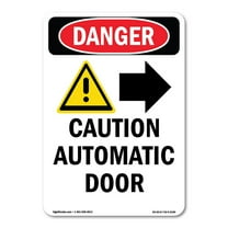OSHA Danger Sign -  Caution Automatic | Plastic Sign | Protect Your Business, Construction Site, Warehouse & Shop Area |  Made in The USA