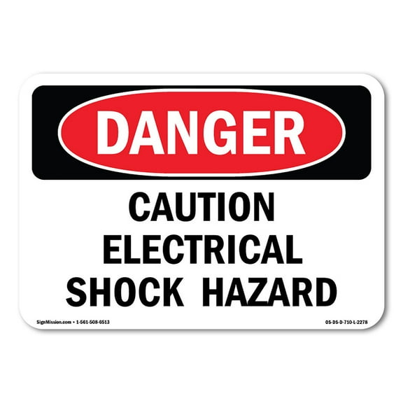 OSHA Danger Sign - Caution Electrical Shock Hazard | Plastic Sign | Protect Your Business, Construction Site, Warehouse & Shop Area | Made in The USA