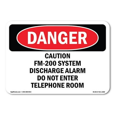 OSHA Danger Sign - Caution FM-200 System Discharge Alarm Do | Plastic Sign | Protect Your Business, Construction Site, Shop Area |  Made in The USA