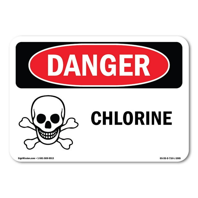 OSHA Danger Sign - Chlorine | Decal | Protect Your Business, Construction Site, Warehouse & Shop Area |  Made in The USA