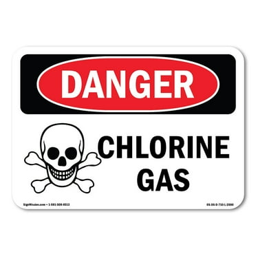 OSHA Danger Sign - Chlorine Gas | Decal | Protect Your Business, Construction Site, Warehouse & Shop Area |  Made in The USA