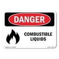 thumbnail image 1 of OSHA Danger Sign - Combustible Liquids | Plastic Sign | Protect Your Business, Construction Site, Warehouse & Shop Area |  Made in The USA, 1 of 5