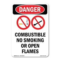 OSHA Danger Sign -  Combustible No Smoking | Plastic Sign | Protect Your Business, Construction Site, Warehouse & Shop Area |  Made in The USA