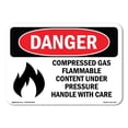 thumbnail image 1 of OSHA Danger Sign - Compressed Gas Flammable Content | Plastic Sign | Protect Your Business, Construction Site, Warehouse & Shop Area |  Made in The USA, 1 of 5