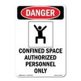 thumbnail image 1 of OSHA Danger Sign -  Confined Space Authorized | Plastic Sign | Protect Your Business, Construction Site, Warehouse & Shop Area |  Made in The USA, 1 of 5