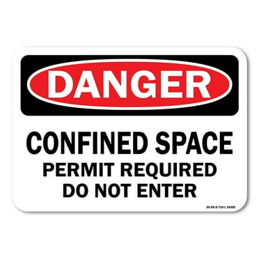 OSHA Danger Sign - Confined Space Permit Required Do Not Enter | Plastic Sign | Protect Your Business, Work Site, Warehouse & Shop Area |  Made in the USA