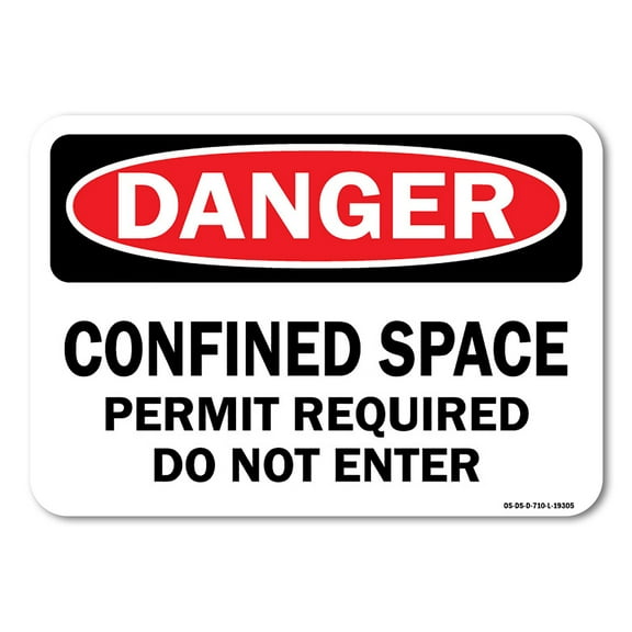 OSHA Danger Sign - Confined Space Permit Required Do Not Enter | Plastic Sign | Protect Your Business, Work Site, Warehouse & Shop Area |  Made in the USA