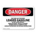 thumbnail image 1 of OSHA Danger Sign - Contained Leaded Gasoline Do Not Enter | Plastic Sign | Protect Your Business, Construction Site, Shop Area |  Made in The USA, 1 of 5
