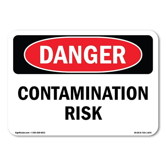 OSHA Danger Sign - Contamination Risk | Plastic Sign | Protect Your Business, Construction Site, Warehouse & Shop Area |  Made in The USA