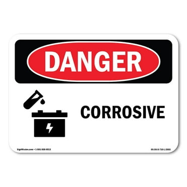 OSHA Danger Sign - Corrosive | Decal | Protect Your Business, Construction Site, Warehouse & Shop Area |  Made in The USA