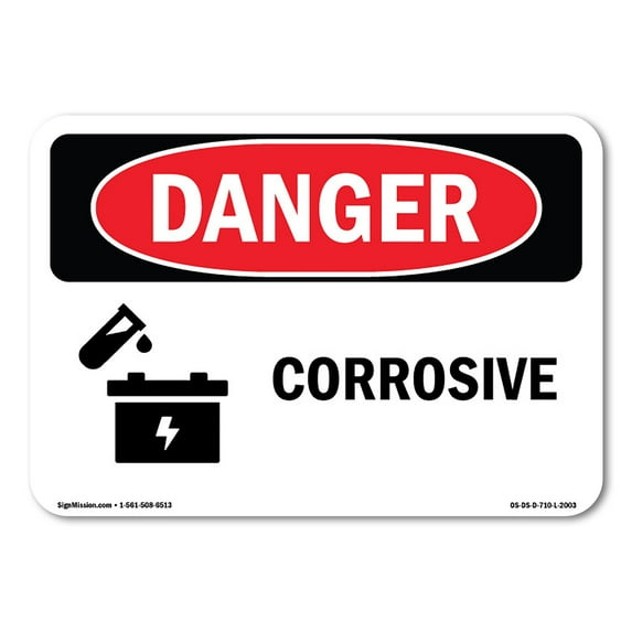 OSHA Danger Sign - Corrosive | Decal | Protect Your Business, Construction Site, Warehouse & Shop Area | Made in The USA