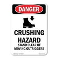 thumbnail image 1 of OSHA Danger Sign -  Crushing Hazard Stand | Decal | Protect Your Business, Construction Site, Warehouse & Shop Area |  Made in The USA, 1 of 5