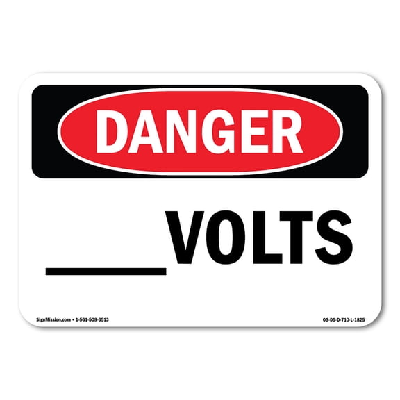 OSHA Danger Sign - Custom -Volts | Plastic Sign | Protect Your Business, Construction Site, Warehouse & Shop Area |  Made in The USA