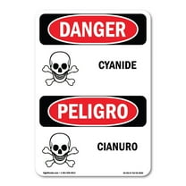 OSHA Danger Sign - Cyanide - Cianuro | Decal | Protect Your Business, Construction Site, Warehouse & Shop Area | Made in The USA