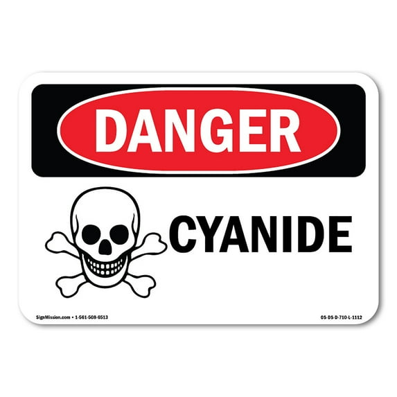 OSHA Danger Sign - Cyanide | Decal | Protect Your Business, Construction Site, Warehouse & Shop Area | Made in The USA