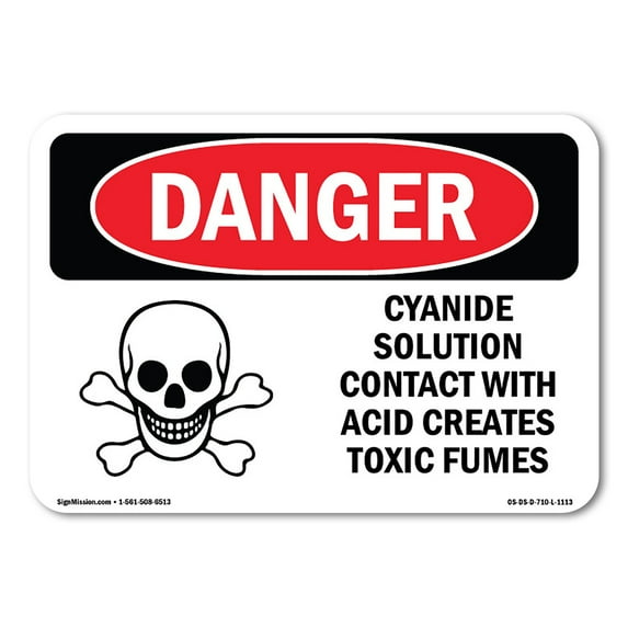 OSHA Danger Sign - Cyanide Solution | Plastic Sign | Protect Your Business, Construction Site, Warehouse & Shop Area | Made in The USA