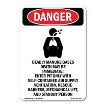 OSHA Danger Sign -  Deadly Manure Gases | Decal | Protect Your Business, Construction Site, Warehouse & Shop Area |  Made in The USA