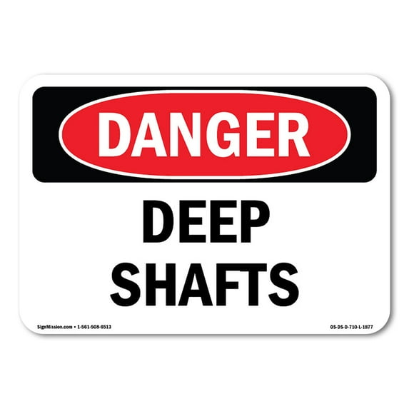 OSHA Danger Sign - Deep Shafts | Plastic Sign | Protect Your Business, Construction Site, Warehouse & Shop Area | Made in The USA