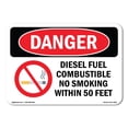 thumbnail image 1 of OSHA Danger Sign - Diesel Fuel Combustible No Smoking | Decal | Protect Your Business, Construction Site, Warehouse & Shop Area |  Made in The USA, 1 of 5