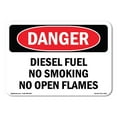 thumbnail image 1 of OSHA Danger Sign - Diesel Fuel No Smoking No Open Flames | Decal | Protect Your Business, Construction Site, Shop Area |  Made in The USA, 1 of 5