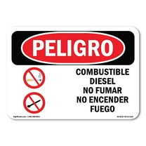 OSHA Danger Sign - Diesel Fuel No Smoking No Spanish | Decal | Protect Your Business, Construction Site, Warehouse & Shop Area |  Made in The USA
