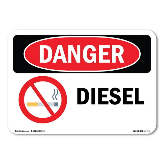 OSHA Danger Sign - Diesel | Plastic Sign | Protect Your Business, Construction Site, Warehouse & Shop Area |  Made in The USA