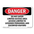 thumbnail image 1 of OSHA Danger Sign - Do Not Enter Limited Access Area Access | Plastic Sign | Protect Your Business, Construction Site, Shop Area |  Made in The USA, 1 of 5